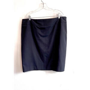 Liz Claiborne Black Polyester Pencil Skirt Size 16 Double Pleats In Back